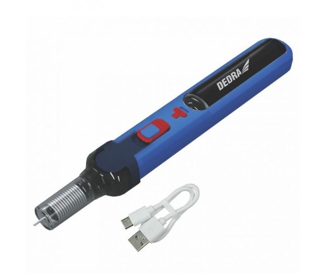 Pistol de lipit electric, 36 W, reincarcabil, portabil, incarcare USB, 1 mm, Dedra