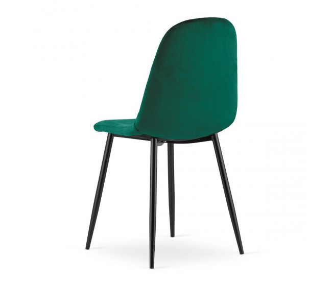 Scaun bucatarie/living, Artool, Asti, catifea, metal, verde si negru, 44.5x50.5x87.5 cm