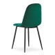 Scaun bucatarie/living, Artool, Asti, catifea, metal, verde si negru, 44.5x50.5x87.5 cm