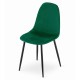 Scaun bucatarie/living, Artool, Como, catifea, metal, verde si negru, 44.5x50.5x87.5 cm