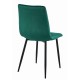 Scaun bucatarie/living, Artool, Libra, catifea, metal, verde si negru, 44x40x88.5 cm