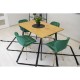 Scaun bucatarie/living, Artool, Nest, catifea, metal, verde si auriu, 47x53x73 cm