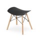 Scaun stil scandinav, Artool, Korfu, fara spatar, PP, lemn, negru, 47.5x36x46.5 cm