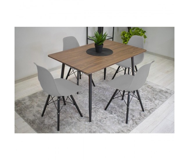 Scaun stil scandinav, Artool, Osaka, PP, lemn, gri si negru, 46x54x81 cm