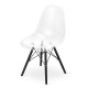 Scaun stil scandinav, Artool, Osaka, policarbonat, lemn, transparent si negru, 46x51.5x81 cm