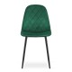 Set 4 scaune bucatarie/living, Artool, Asti, catifea, metal, verde si negru, 44.5x50.5x87.5 cm