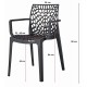 Set 4 scaune bucatarie/living, Artool, Okin, PP, negru, 42x42x80 cm