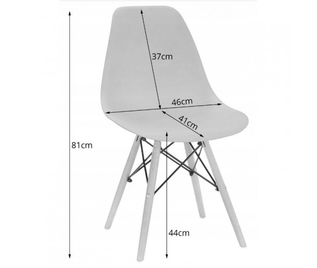 Scaun stil scandinav, Artool, Osaka, PP, lemn, portocaliu si natur, 46x54x81 cm