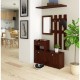 Set mobilier hol, placa laminata, cu pantofar, cuier, oglinda, wenge, 90x25x70/100 cm 