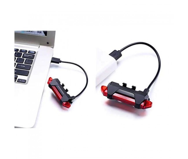 Stop pentru bicicleta, LED, 4 moduri iluminare, plastic, incarcare USB, 3.3x2.3x7.5 cm, Trizand 