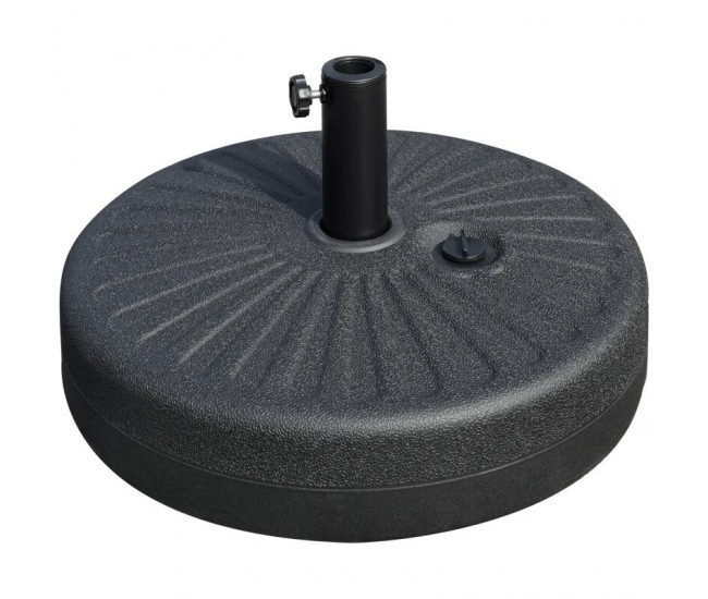 Suport pentru umbrela 38-48 mm, rotund, HDPE si otel, negru, 51x28 cm