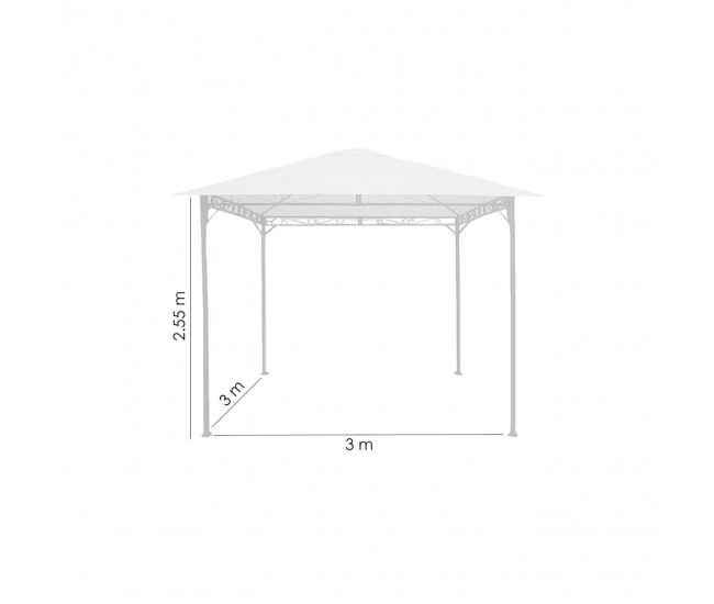 Pavilion pentru gradina/terasa, cadru metalic, crem, 3x3x2.55 m, Doina