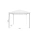 Pavilion pentru gradina/terasa, cadru metalic, crem, 3x3x2.55 m, Doina