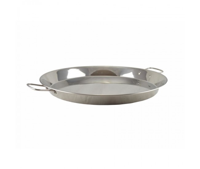 Tigaie pentru paella, rotunda, inox, cu manere, 40.5 cm, Perfect Home 