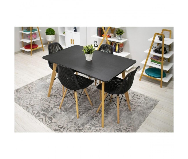 Scaun stil scandinav, Artool, Maro, PP, lemn, negru, 44.5x51x82.5 cm