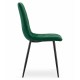 Set 4 scaune bucatarie/living, Artool, Turin, catifea, metal, verde si negru, 44.5x53x88.5 cm