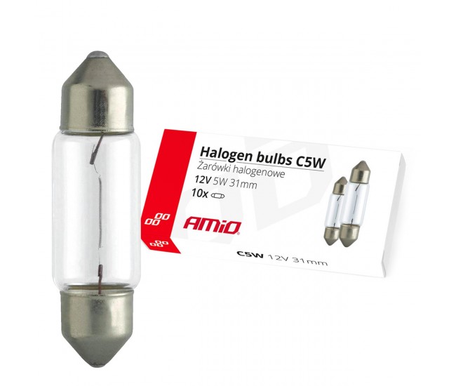 Set 10 becuri cu halogen C5W Festoon, 31mm, 12V