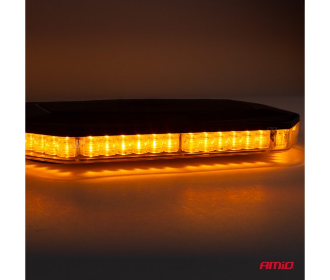 Rampa luminoasa girofar, culoare Orange, alimentare 12/24V, 48 LED-uri, protectie IP56, montaj cu magnet