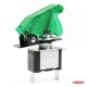 Comutator iluminat (intrerupator) cu protectie, destinatie auto, moto, ATV, SSV, Off-Road, model TOP GUN, tensiune 12V - 24V, culoare Verde