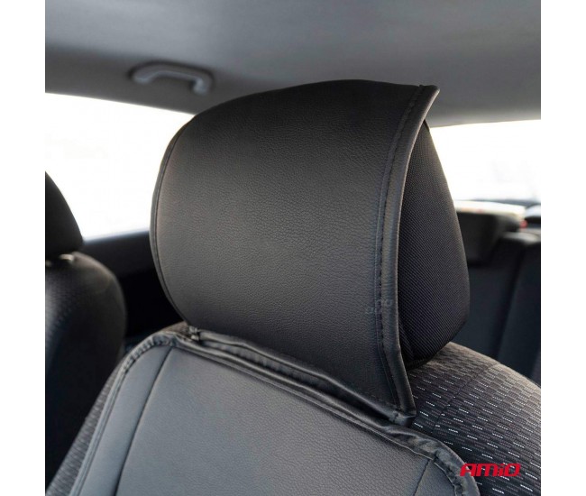 Husa scaun auto cu bile de masaj, suport lombar si tetiera, dimensiuni 147 x 68 cm, culoare Neagra