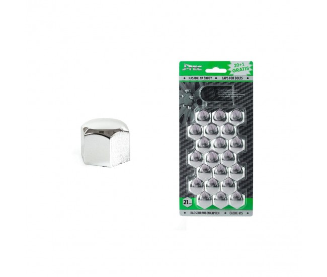 Set capace prezoane 21 mm, culoare Crom