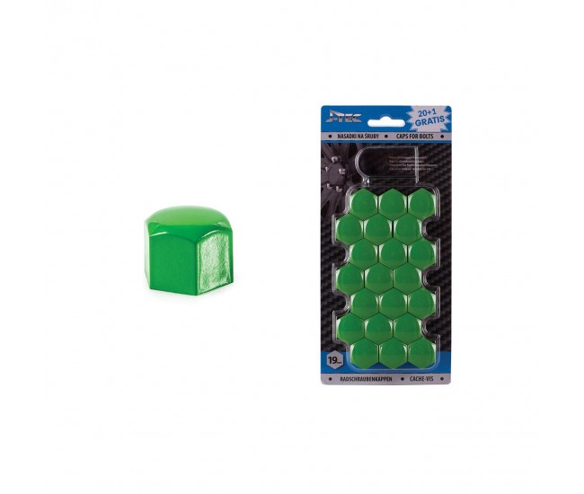 Set capace prezoane 19 mm, culoare Verde