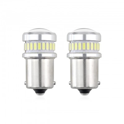 Set becuri auto cu LED CANBUS compatibil P21 R5W/R10W 30 SMD Alb 12V/24V, destinat competitiilor auto sau off-road