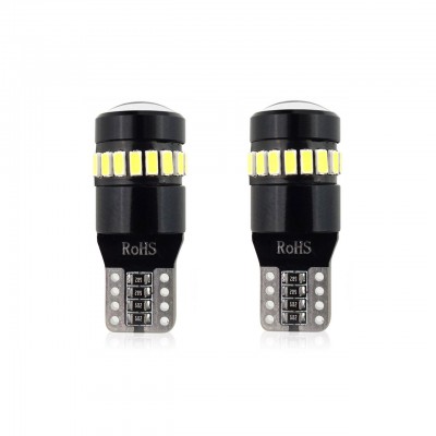 Set becuri auto cu LED CANBUS compatibil T10 W5W 19 SMD Alb 12V, destinat competitiilor auto sau off-road