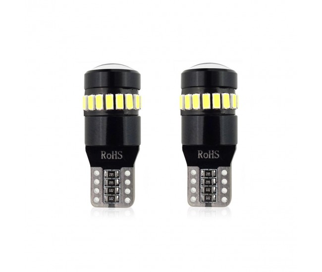 Set becuri auto cu LED CANBUS compatibil T10 W5W 19 SMD Alb 12V, destinat competitiilor auto sau off-road