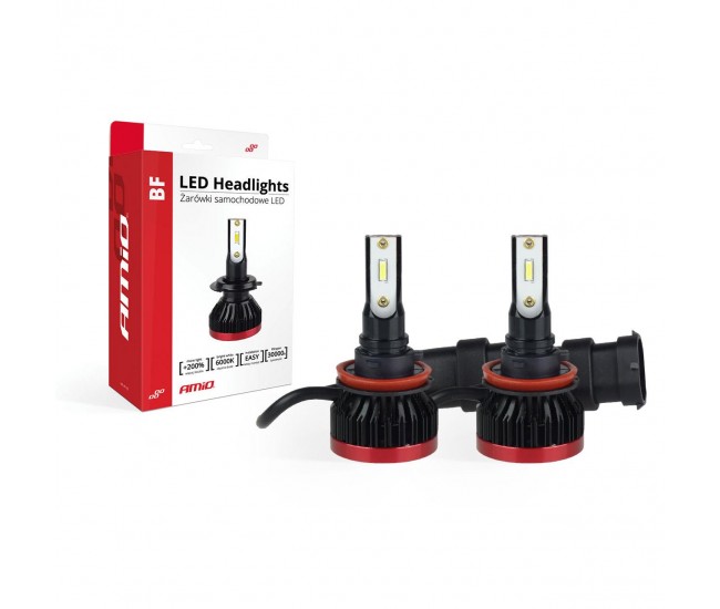 Becuri auto LED BF Series AMiO compatibil H8 / H9 / H11, destinat competitiilor auto sau off-road