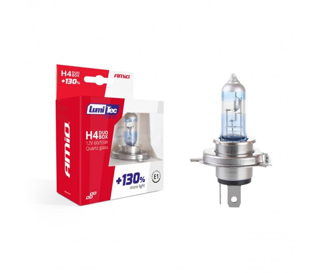 Set becuri cu halogen H4 12V 60 / 55W LumiTec LIMITED + 130% DUO BOX