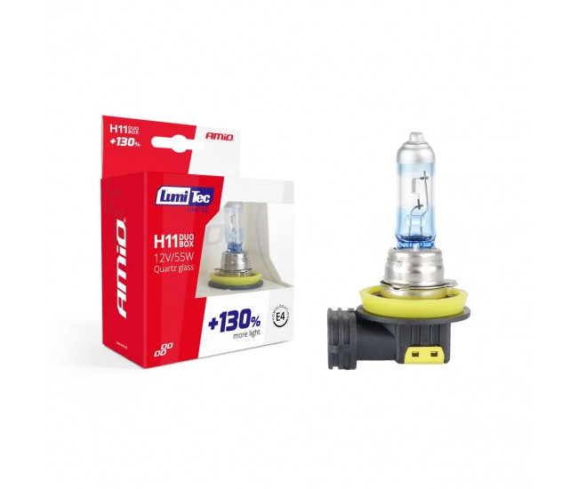 Set becuri cu halogen H11 12V 55W LumiTec LIMITED + 130% DUO BOX