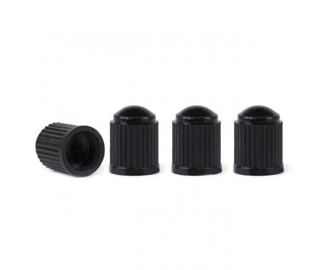 Set 4 capacele auto din plastic pentru ventil, culoare Neagra