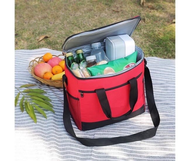 Geanta termoizolanta pentru picnic sau plaja, capacitate 16l, culoare Rosie