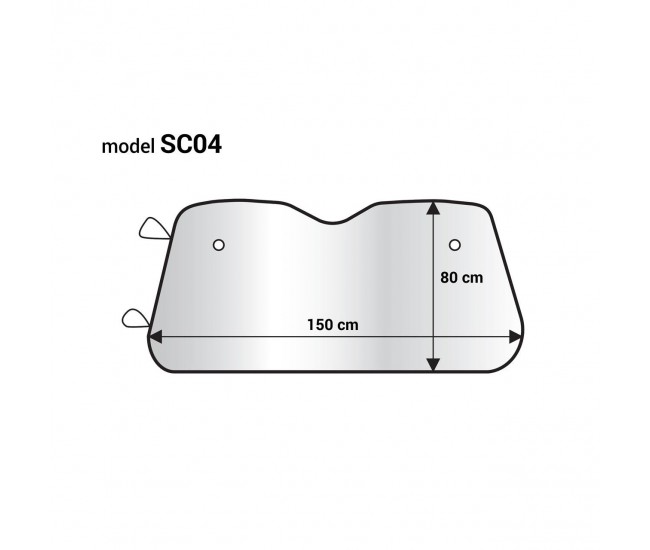 Parasolar parbriz argintiu din spuma EPE 150x80 cm