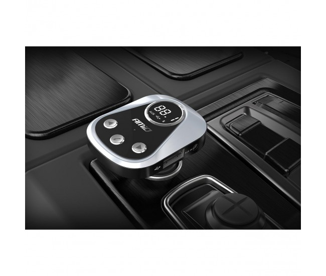 Modulator FM Bluetooth, USB 2.4A, AUX IN cu aplicatie pentru localizare vehicul