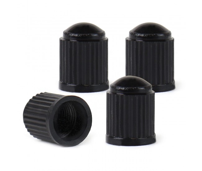 Set 4 capacele auto din plastic pentru ventil, culoare Neagra