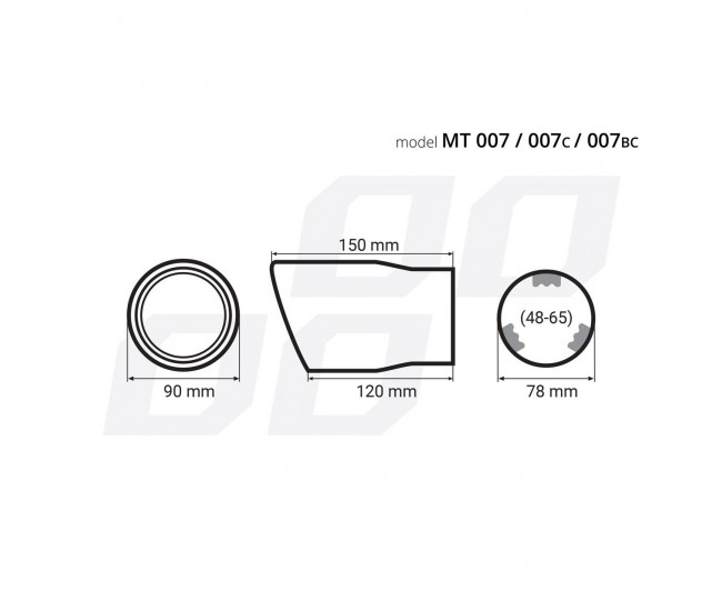 Ornament toba esapament din otel inoxidabil MT 007BLC