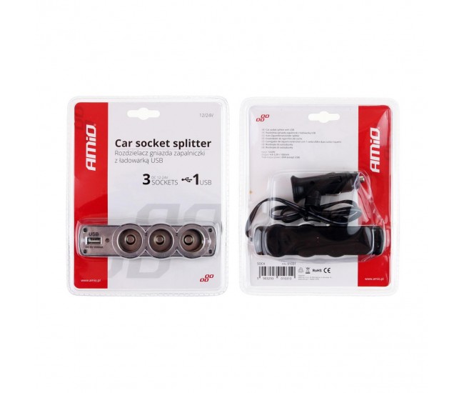 Splitter bricheta auto SOC4 3+1 USB