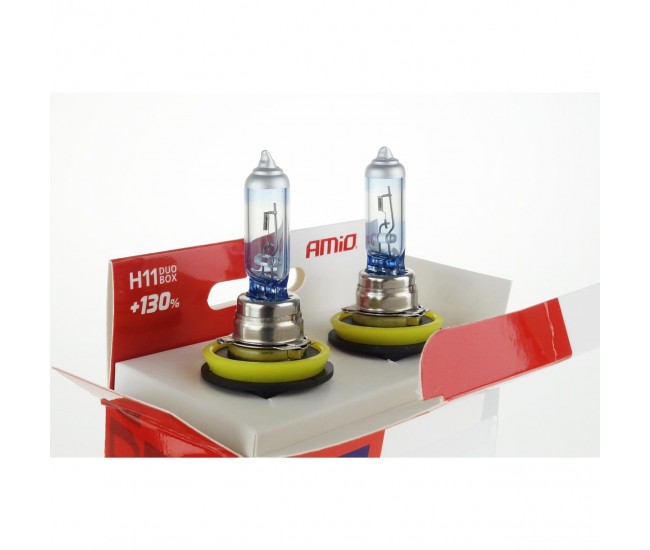 Set becuri cu halogen H11 12V 55W LumiTec LIMITED + 130% DUO BOX