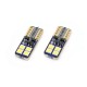 Set becuri auto cu LED CANBUS compatibil T10e W5W 8 SMD Alb 12/24V, destinat competitiilor auto sau off-road