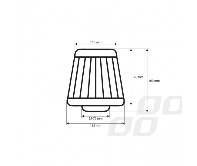 Filtru de aer conic albastru cu 3 adaptoare