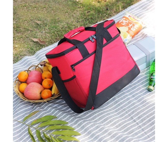 Geanta termoizolanta pentru picnic sau plaja, capacitate 16l, culoare Rosie