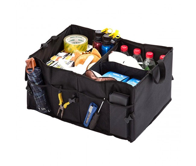 Organizator portbagaj auto cu 9 buzunare, 55 x 38 x 26cm, culoare neagra