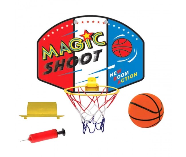 Set MINI pentru copii, Cos de basket + Minge + Pompa, pentru activitati in aer liber sau interior