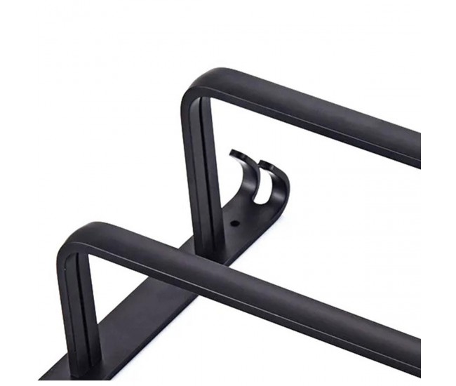 Suport de prosoape pentru baie tip Mansarda din aluminiu, lungime 60 cm, culoare Negru Mat