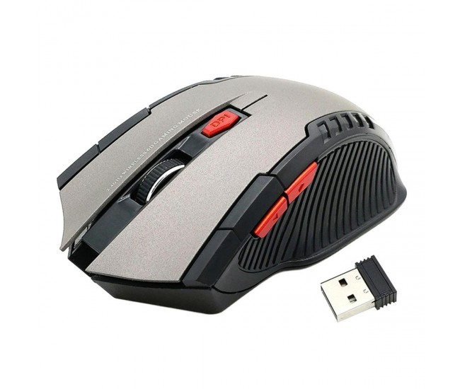 Mouse Optic Gaming Wireless, 1600 DPI, culoare Silver