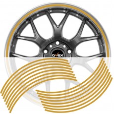 Set 16 inele din autocolant pentru jante culoare Gold Lucios