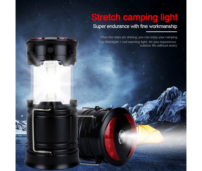 Lampa Turistica LED, 3in1, extensibila, 4 moduri de lucru (cort, tabara, camping, rulota, calatorii, expeditii)