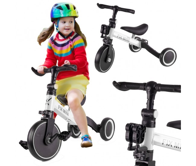 Tricicleta TRIKE FIX MINI, 3in1 adaptabila, culoare Alba